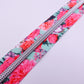 Blue and Pink Flowers Zipper Tape # 5 Zipper (1 Meter)