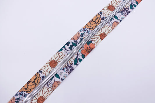 Floral Foliage Zipper Tape # 5 Zipper (1 Meter)