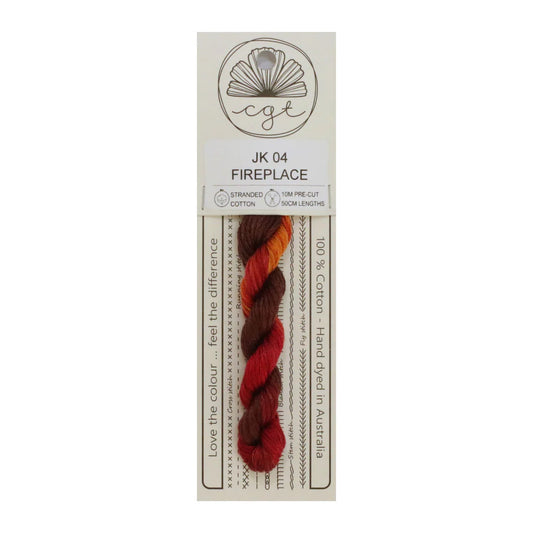 JK04 Fireplace - Pre-cut floss - Cottage Garden Threads