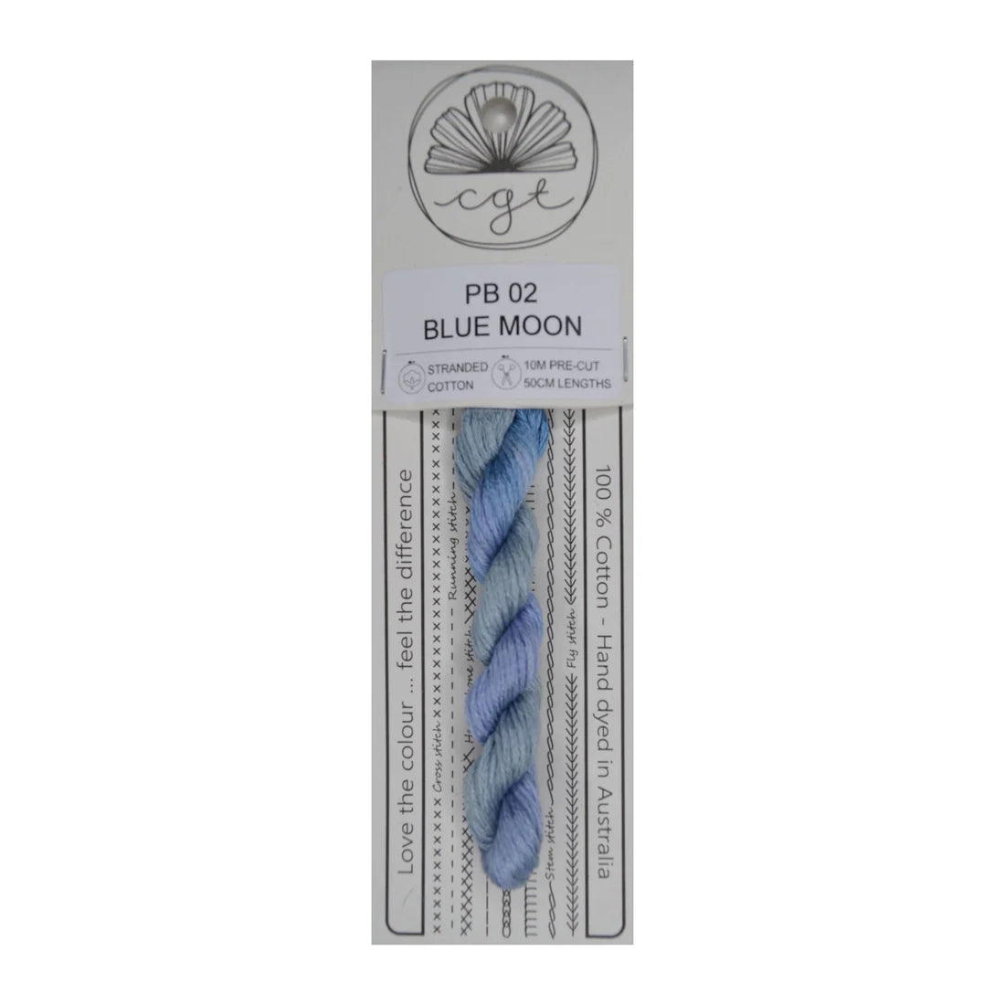 PB02 Blue Moon - Pre-cut floss - Cottage Garden Threads