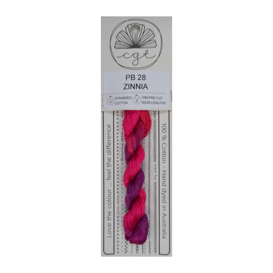 PB28 Zinnia - Pre-cut floss - Cottage Garden Threads