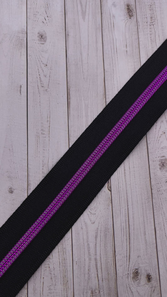 Noir - Rose/Mauve Zipper Tape # 5 Zipper (1 Meter)