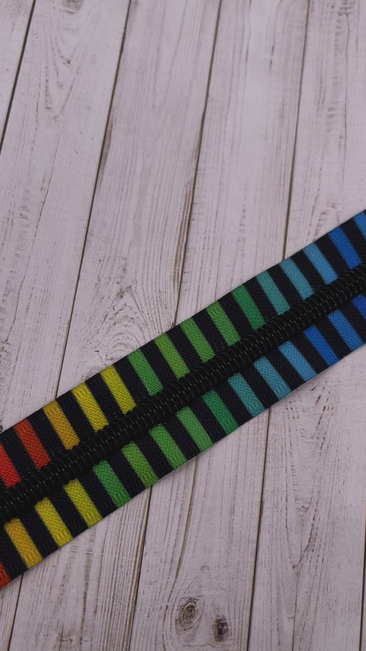 Arc-en-ciel Linge - Noir Zipper Tape # 5 Zipper (1 Meter)