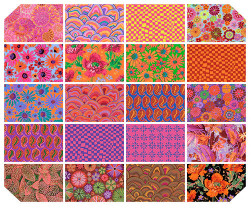 Kaffe Fassett Collective August 2024 - 5" Charms - Hot