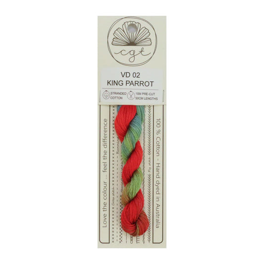 VD02 King Parrot - Pre-cut floss - Cottage Garden Threads