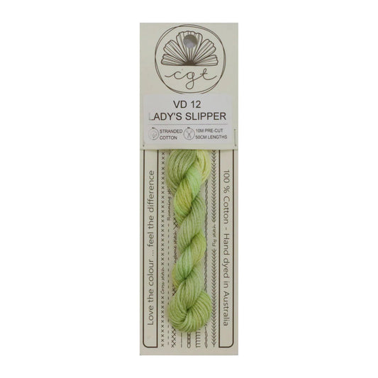 VD12 Lady's Slipper - Pre-cut floss - Cottage Garden Threads