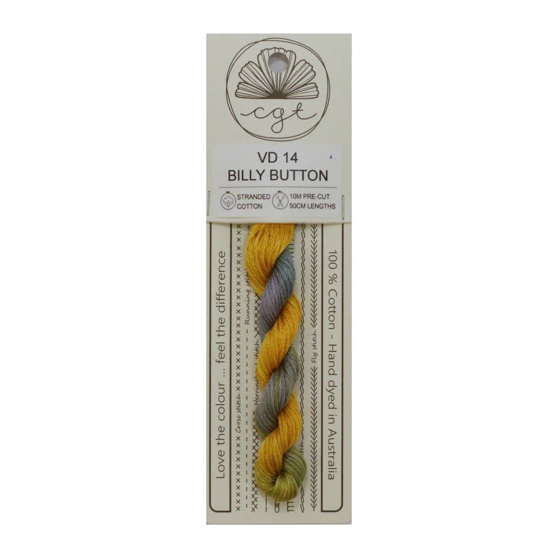 VD14 Billy Button - Fils à broder pré-coupés Mouliné - Cottage Garden Threads