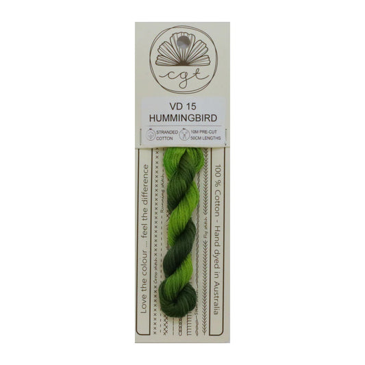 VD15 Hummingbird - Pre-cut floss - Cottage Garden Threads